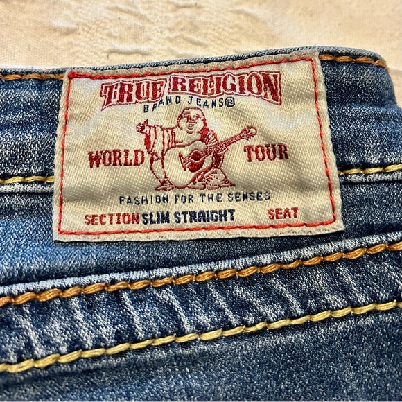 True Religion Vintage Distressed Flare Jeans - Picture 14 of 15